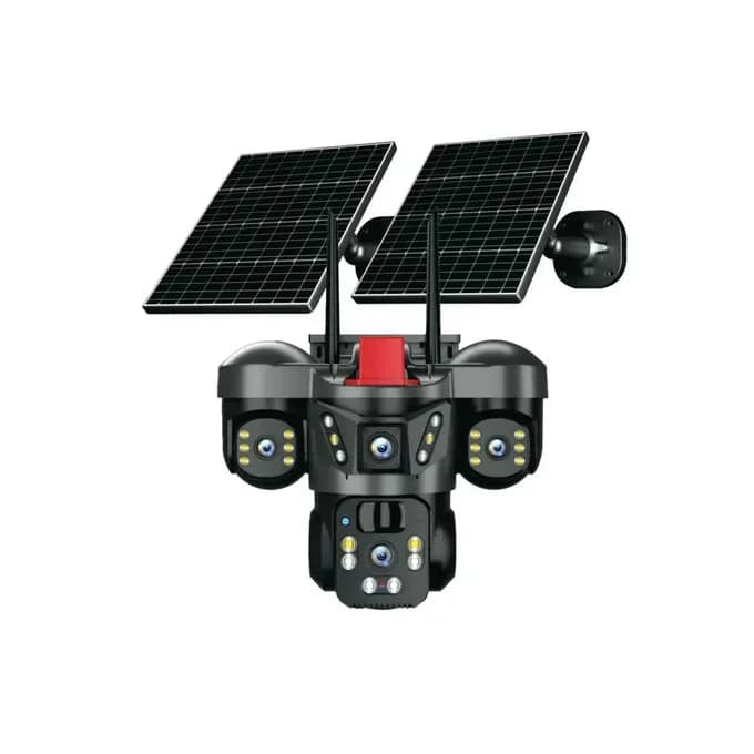 كاميرا مراقبة ذكية بالطاقة الشمسية بثلاث عدسات متحركة 15 mp z