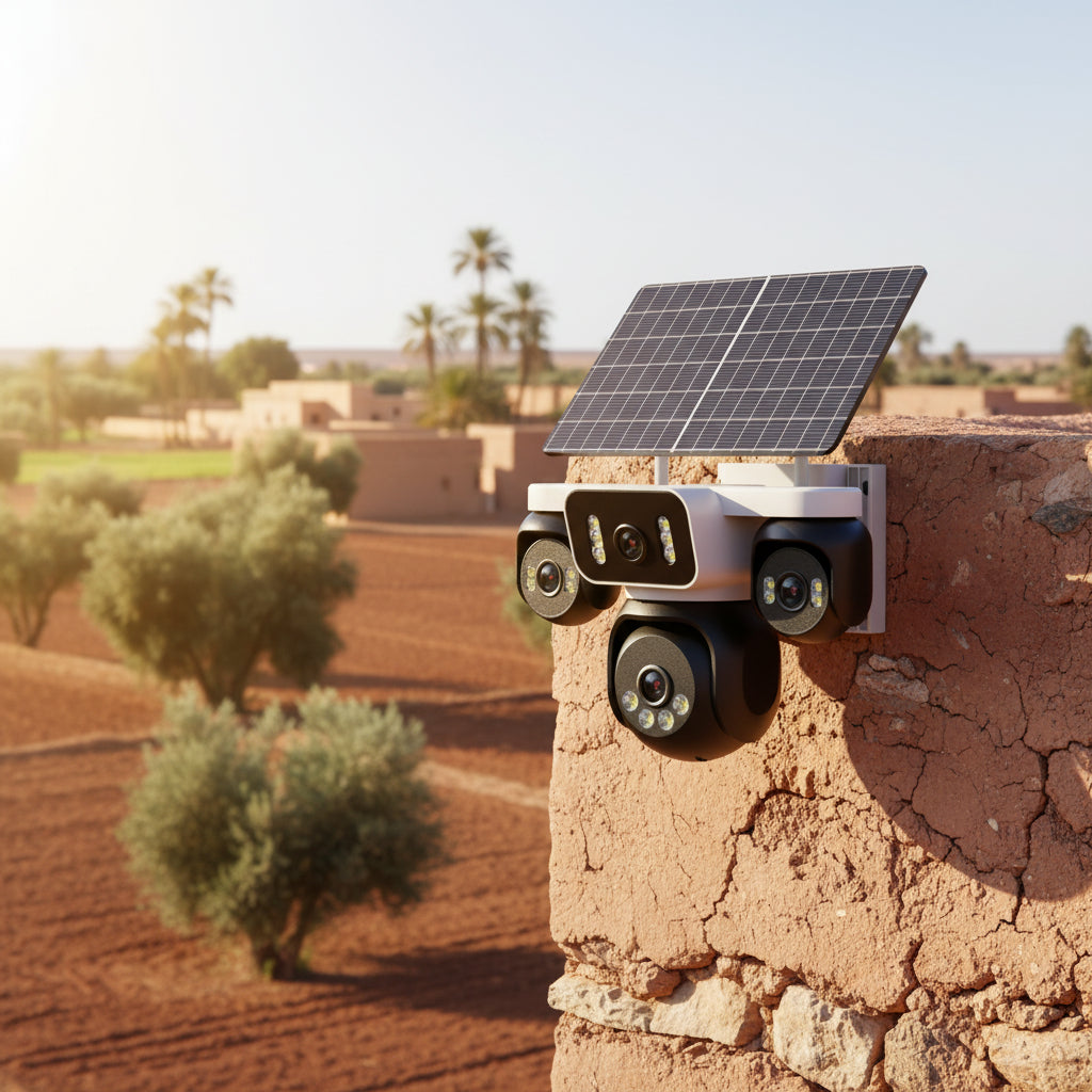 كاميرا مراقبة ذكية ب 2 طاقة الشمسية 4 عدسات MP20 MW