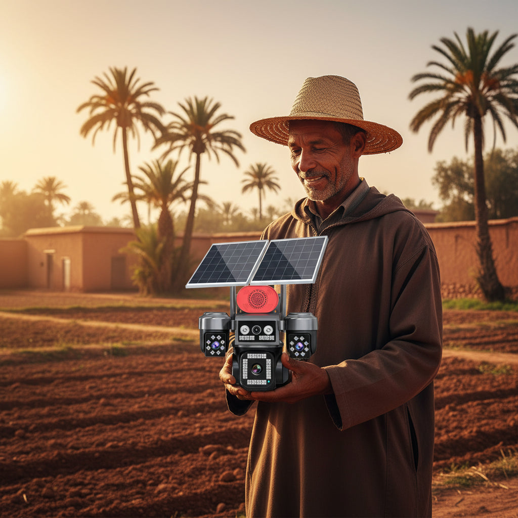 كاميرا مراقبة ذكية ب 2 طاقة الشمسية 4 عدسات MP20