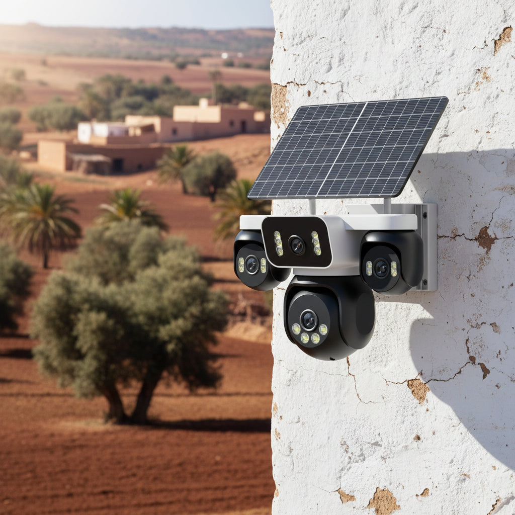 كاميرا مراقبة ذكية ب 2 طاقة الشمسية 4 عدسات MP20 MW