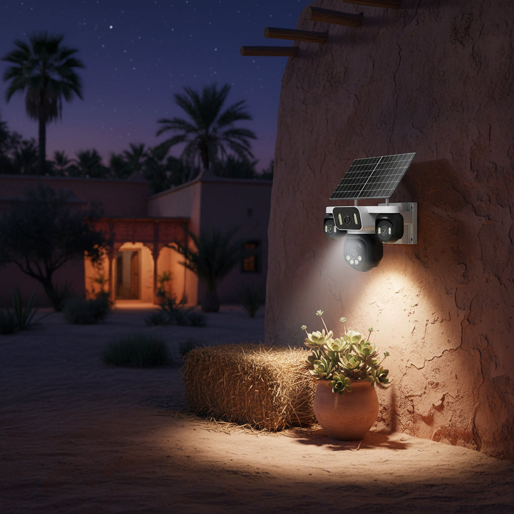 كاميرا مراقبة ذكية ب 2 طاقة الشمسية 4 عدسات MP20 MW