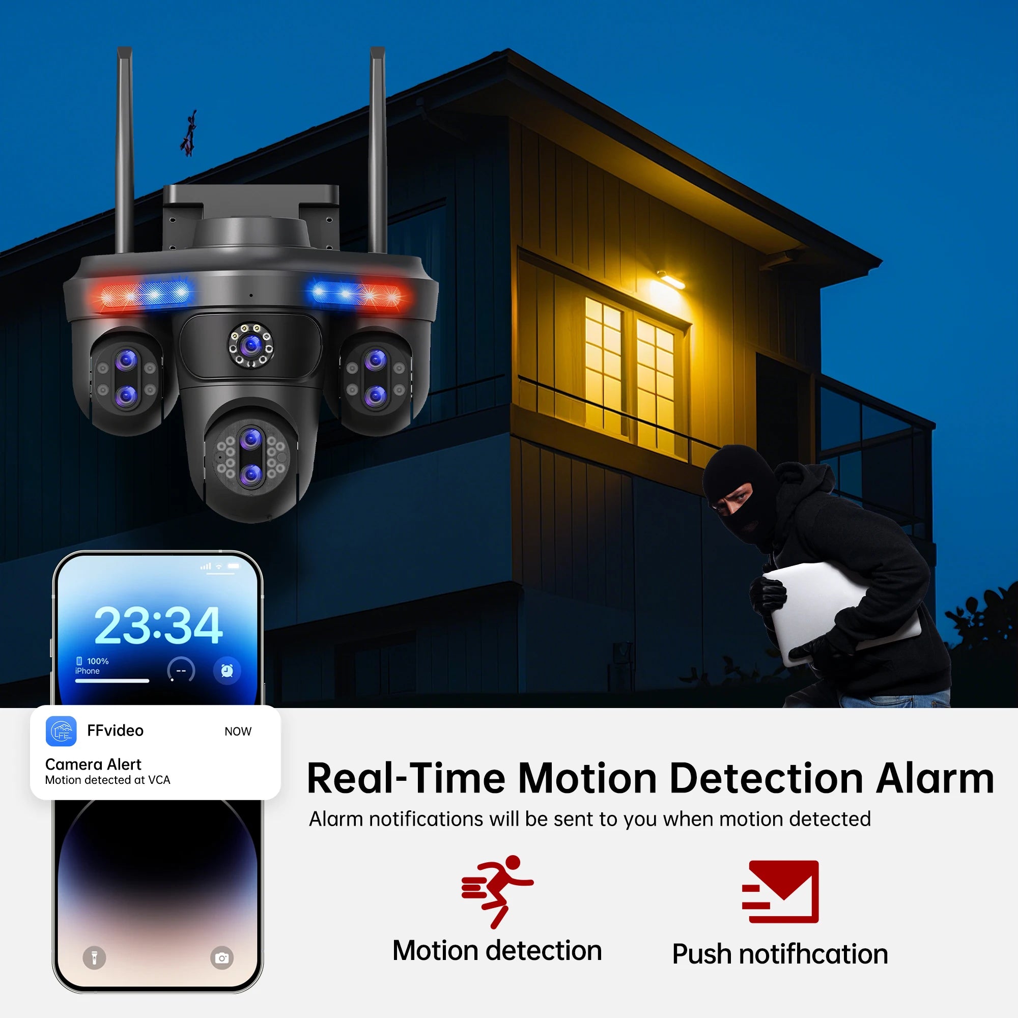 Caméra WIFI 35MB 7 lens 3 zoom optic X10