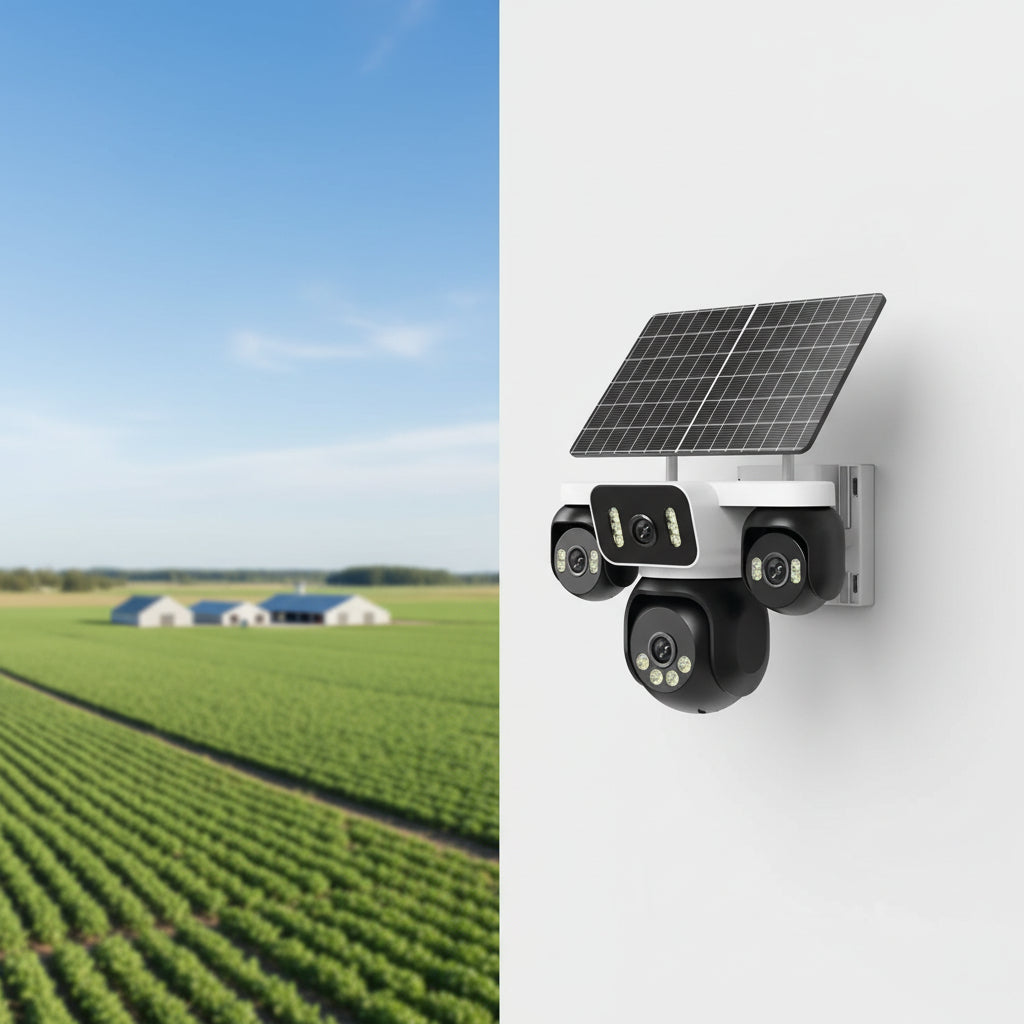 كاميرا مراقبة ذكية ب 2 طاقة الشمسية 4 عدسات MP20 MW